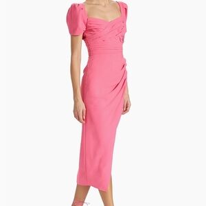 Self-portrait Crepe Pleated Midi-Dress. Size 4